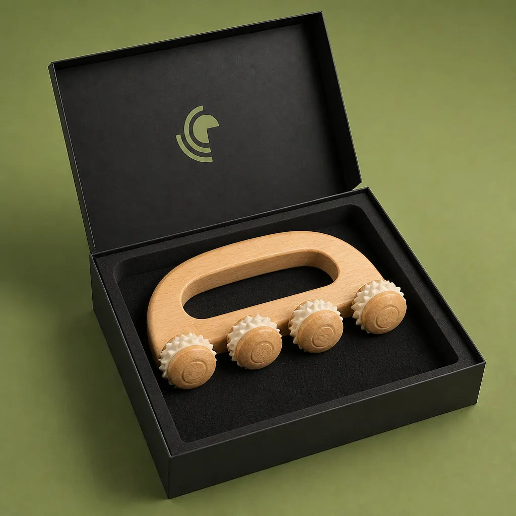 Wooden Massage Roller Tool Manual Skin Scraping Face Massager Wood Back Massage Roller for Neck Leg Deep Tissue Muscle Massager