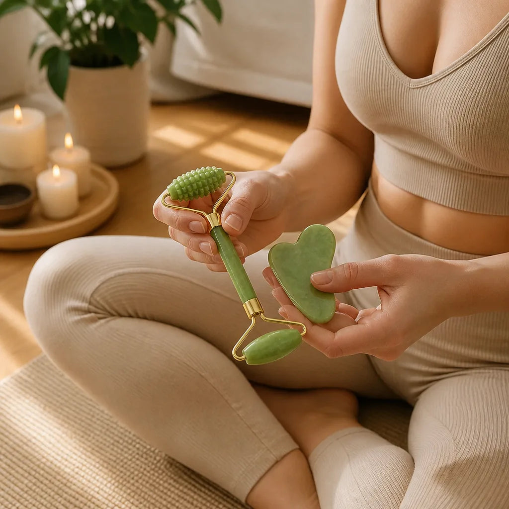 2026 Natural Jade Roller Face GuaSha Natural Stone Body Neck Massager Acupoint Eye Care Spa Massage Tools Massage Visage Lifting