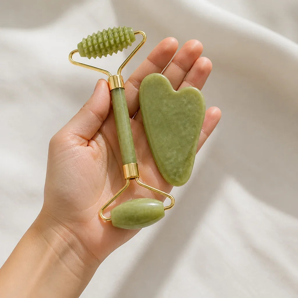 2026 Natural Jade Roller Face GuaSha Natural Stone Body Neck Massager Acupoint Eye Care Spa Massage Tools Massage Visage Lifting