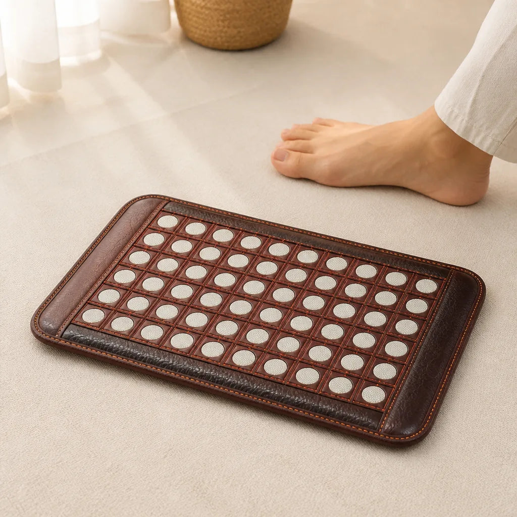 New Tourmaline Pad Natural Tourmaline Massage Acupressure Pad Electric Infrared Heated Pu Seat for Relaxing Back Leg Muscles