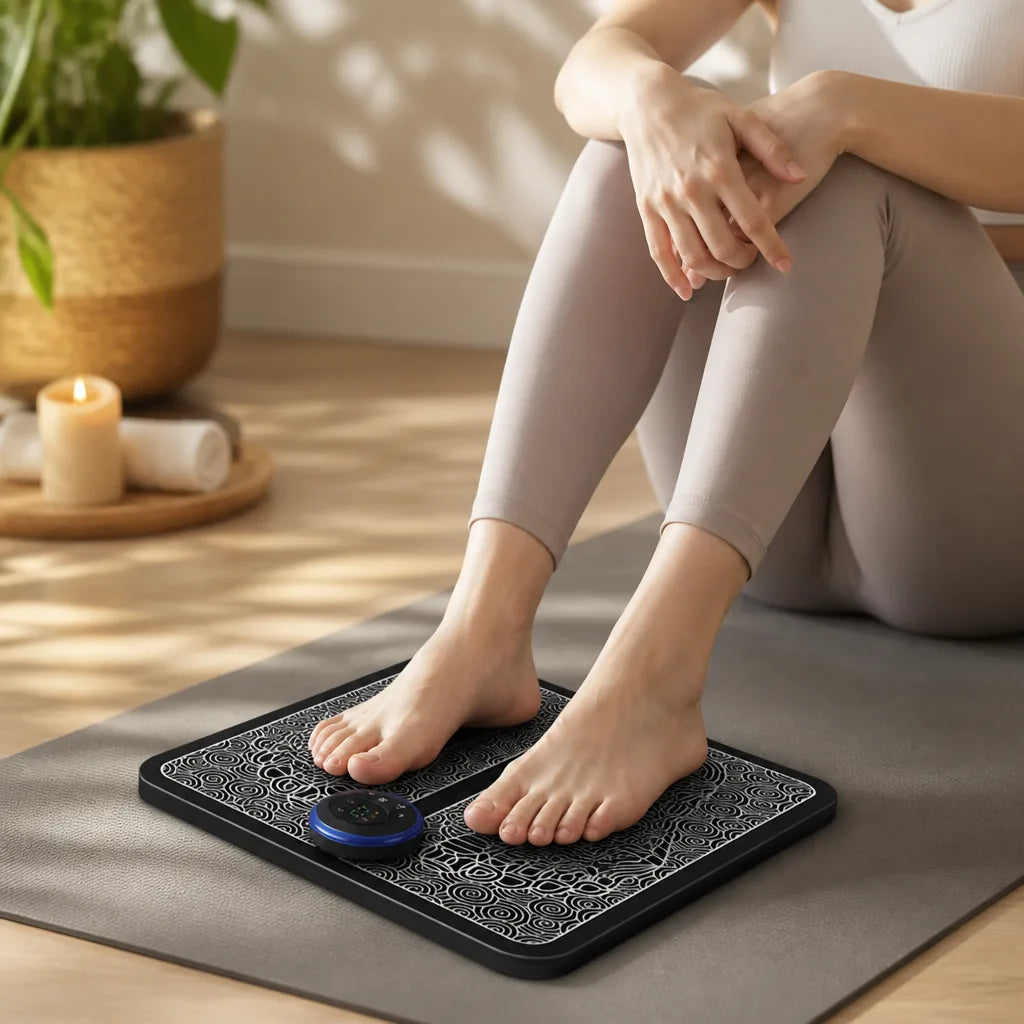 Remote EMS Foot Massager Pad Portable Electric Muscle Stimulation Massage Mat Improve Blood Circulation Relief Pain Relax Feet