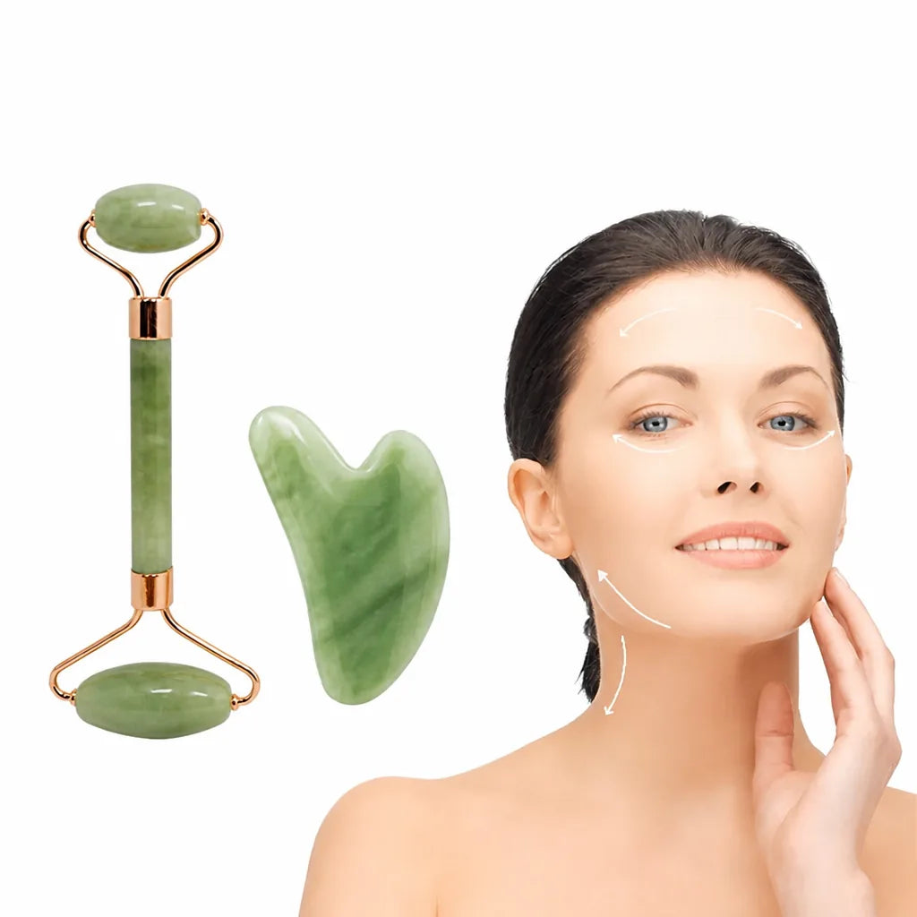 🗑️ SRC-ALIEXPRESS — Double Chin Reducer Massager Roller Beauty Stick Facial Lifting Tool Heart Shape Scraping Pink Full Body Massage Set