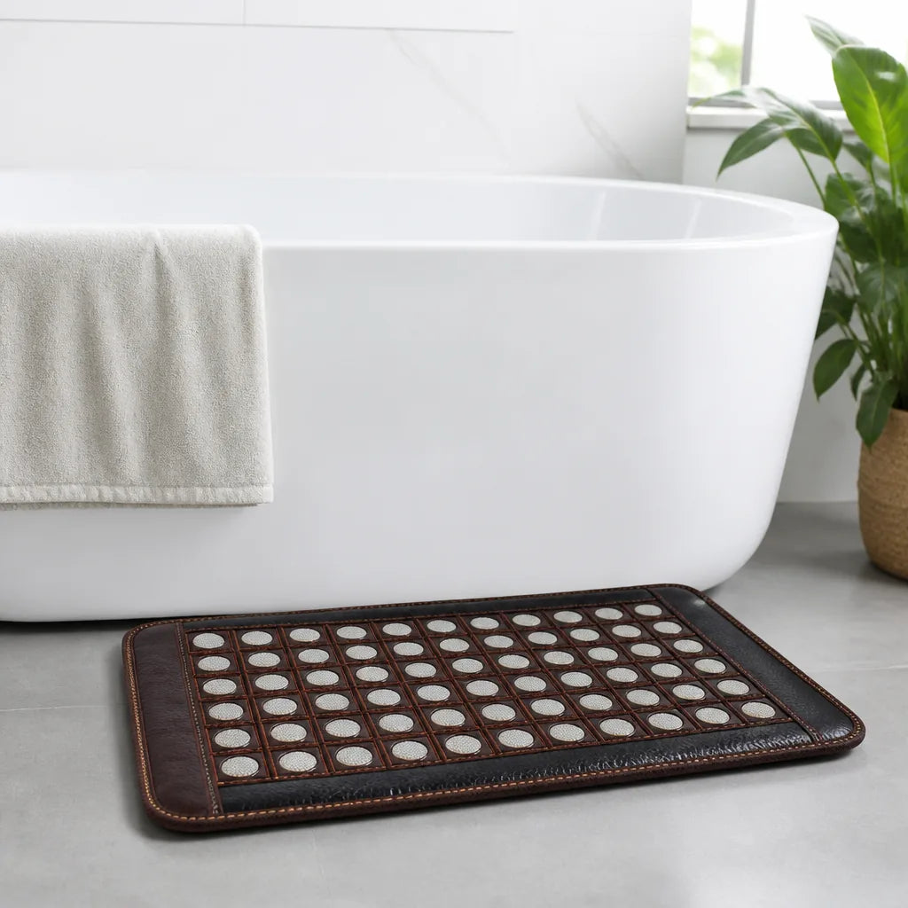 New Tourmaline Pad Natural Jade Massage Acupressure Pad Electric Infrared Heated Pu Seat for Relaxing Back Leg Muscles