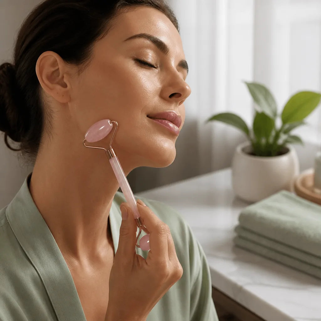 rouleau-de-massage-facial-en-quartz-rose