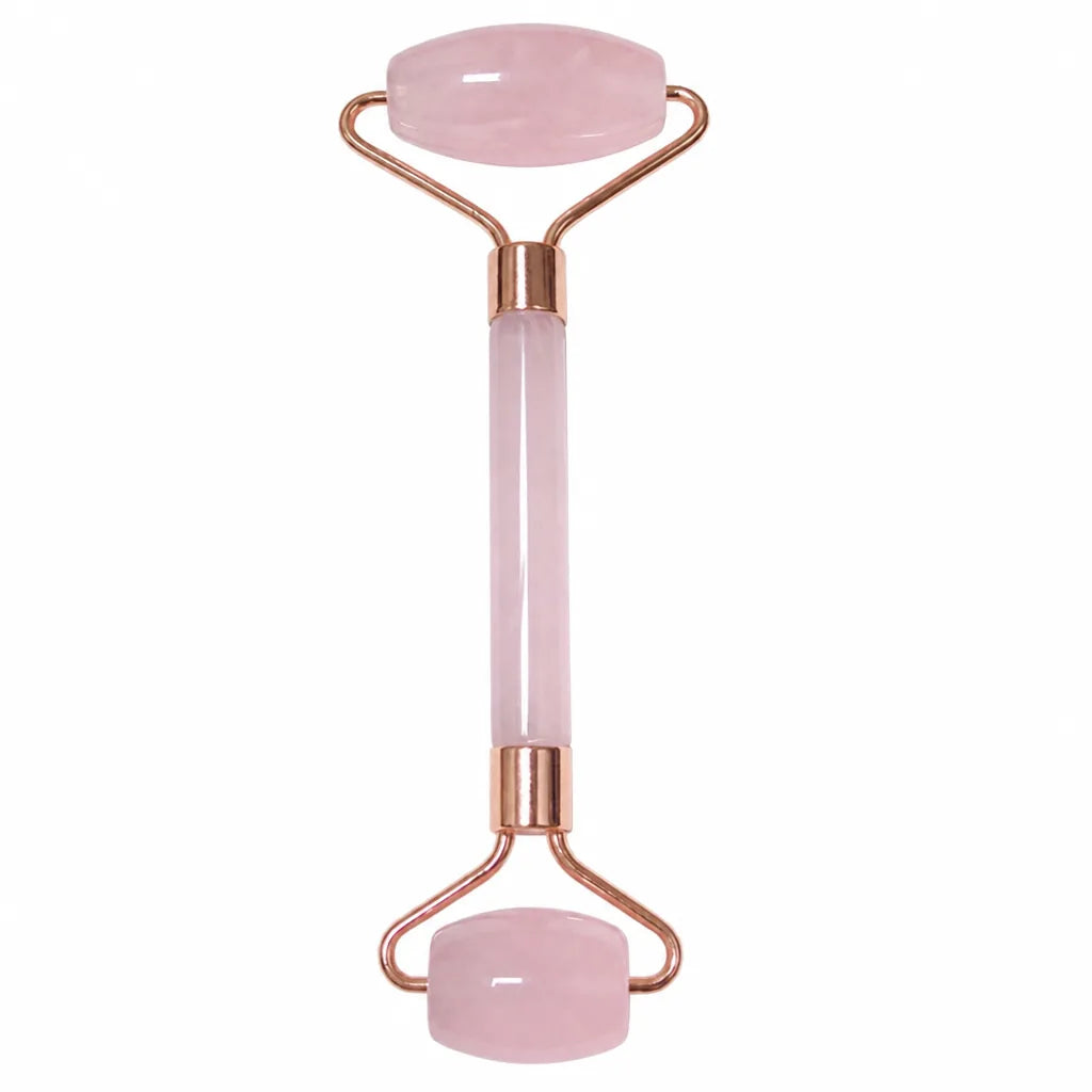 Rouleau De Massage Facial En Quartz Rose